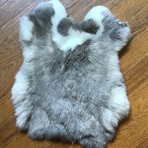 Gray and White rabbit pelt